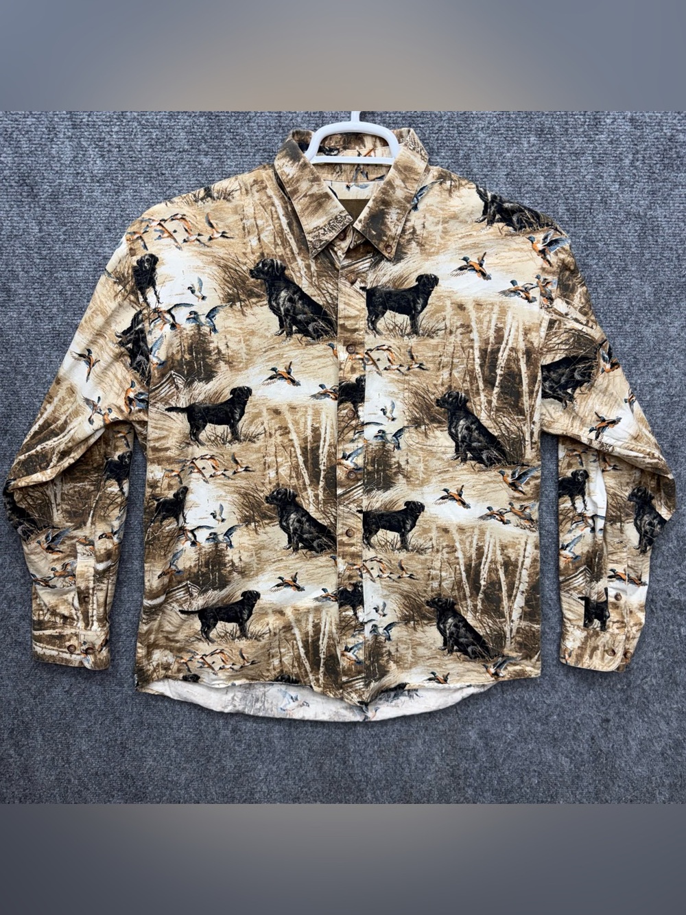 Duck Head Expedition Duck Hunting Print Button Down Shirt Men’s Size Large
